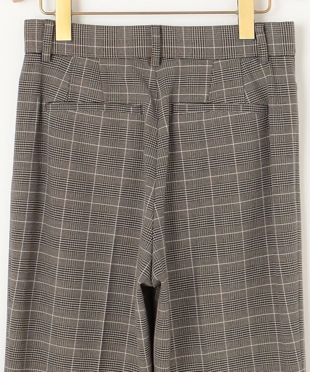 組曲 S 2WAYウォームストレッチ ストレートチェックパンツ ベージュ系3