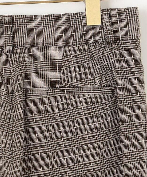 組曲 S 2WAYウォームストレッチ ストレートチェックパンツ ベージュ系3