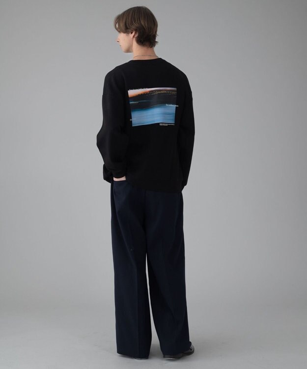 WEGO 【ユニセックス着用ITEM/2点SET/MLサイズ展開】アクセ付きフォトグラフィックプルオーバー ブラック