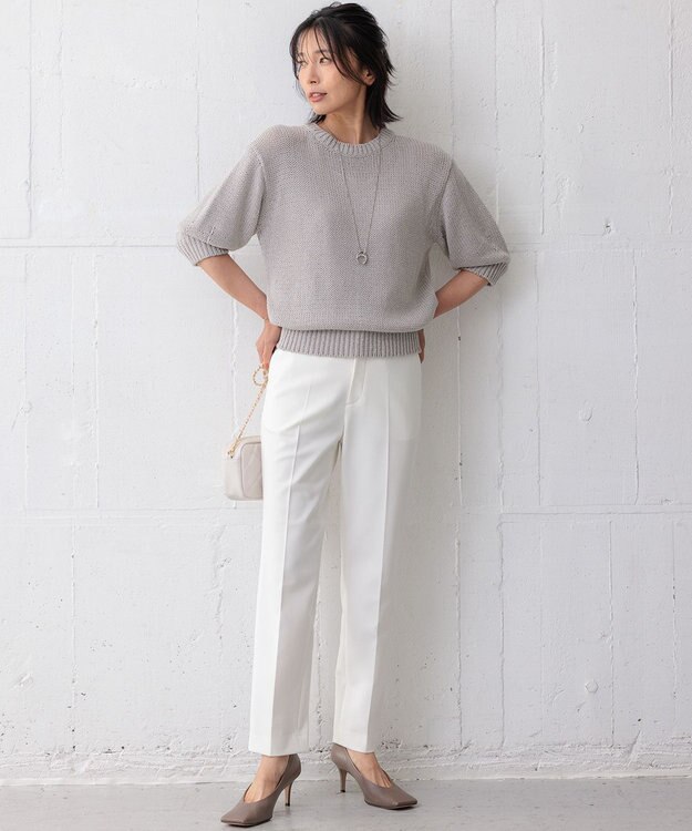 23区 【洗える】ルレックスバルキー ラメニット グレー系