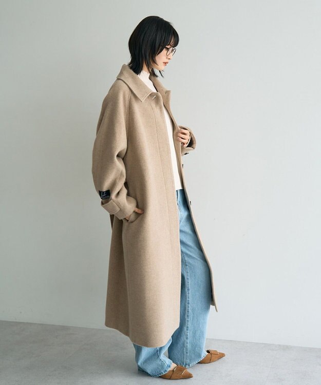 YECCA VECCA ウール混ステンカラーロングコート Mocha