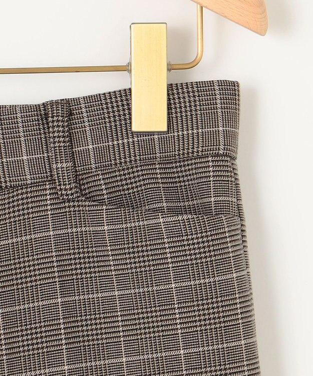 組曲 S 2WAYウォームストレッチ ストレートチェックパンツ ベージュ系3