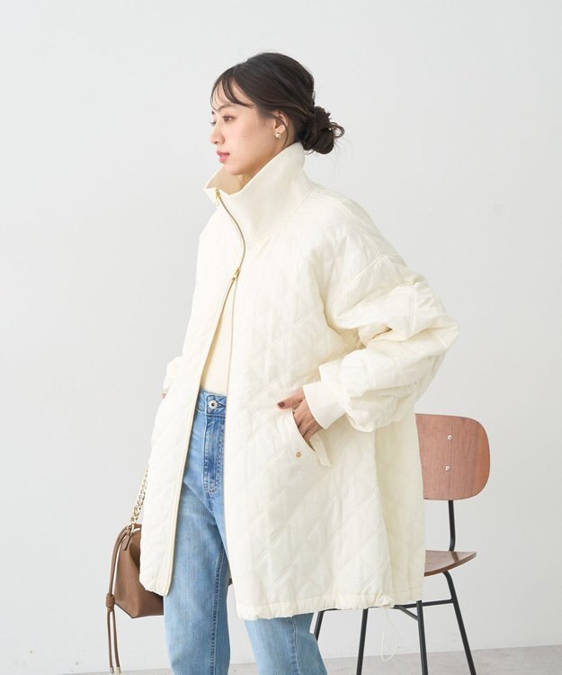 earth music&ecology キルティングバルーンコート Ivory