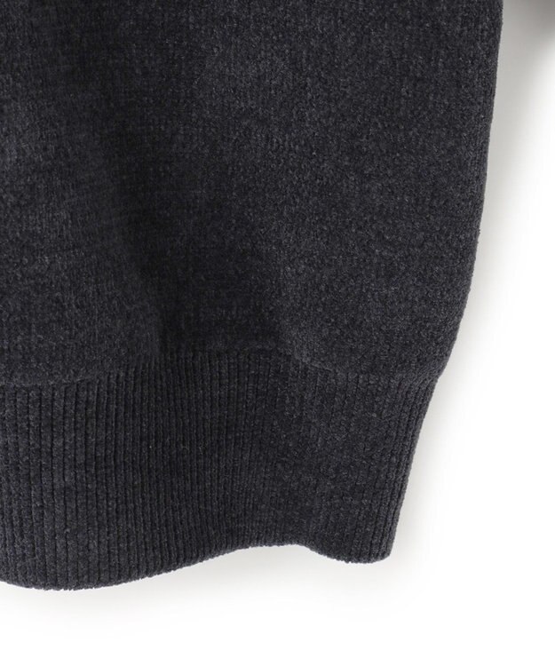 UNFILO MENS ライトモール ニット チャコールグレー×ロイヤルブルー