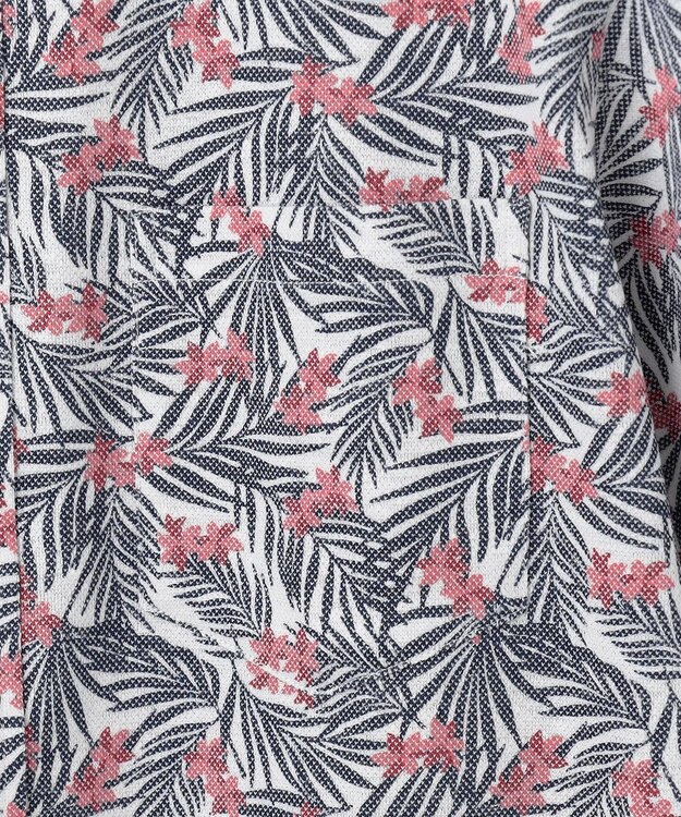 JOSEPH ABBOUD 【リネン素材/清涼感/吸水速乾】リネンハニカムプリント 半袖 シャツ レッド系6