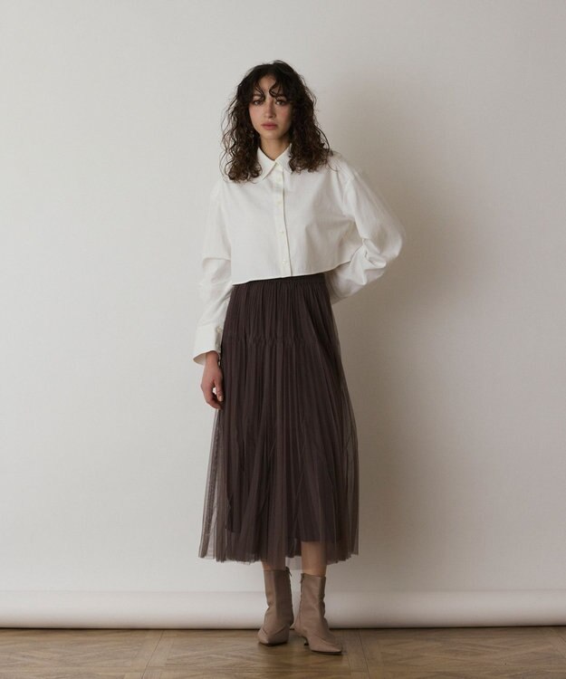 GRACE CONTINENTAL タックスリーブデニムシャツ ホワイト