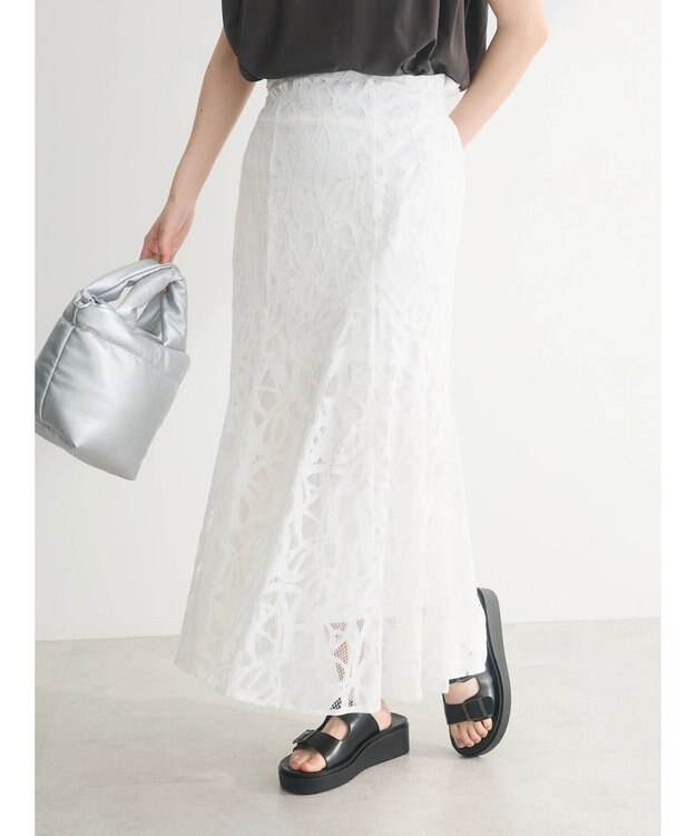 Green Parks ・ＥＬＥＮＣＡＲＥ　ＤＵＥ　レースマーメイドスカート Off White