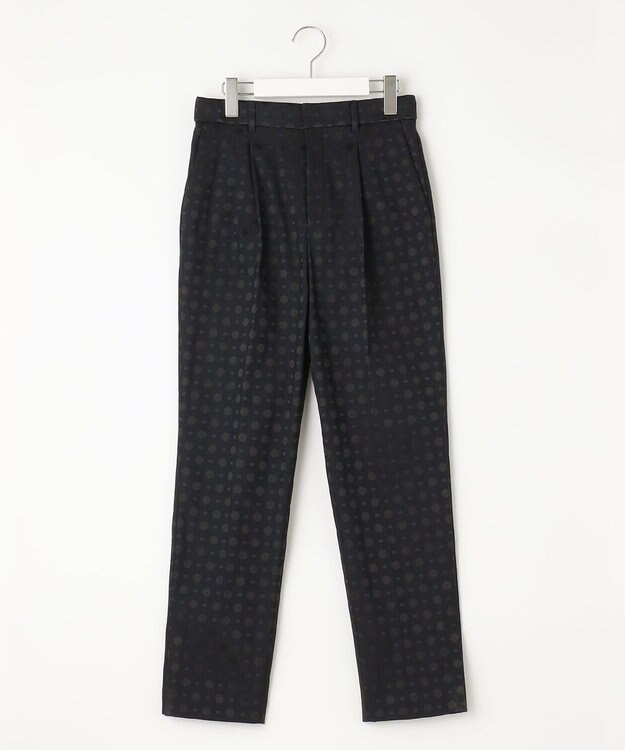 自由区 【洗える】ブライトドットジャガード テーパードパンツ ネイビー系7