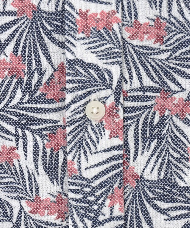 JOSEPH ABBOUD 【リネン素材/清涼感/吸水速乾】リネンハニカムプリント 半袖 シャツ レッド系6