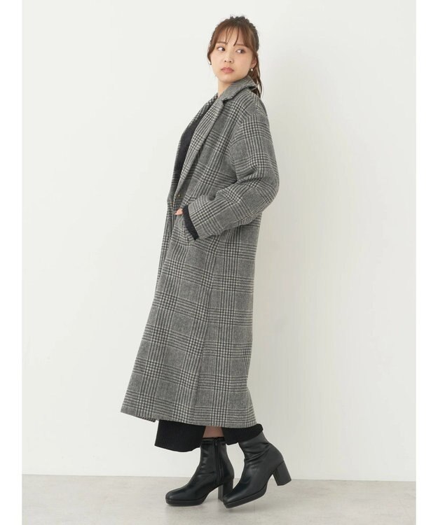 earth music&ecology チェスターコート（チェック） Glen Check