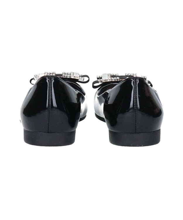 Bridget Birkin 【Bridget Birkin】ビジューリボンバレエレインパンプス ブラックエナメル