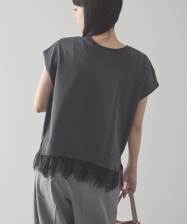 AMERICAN HOLIC 【前後2WAY】裾レースベスト Charcoal Gray