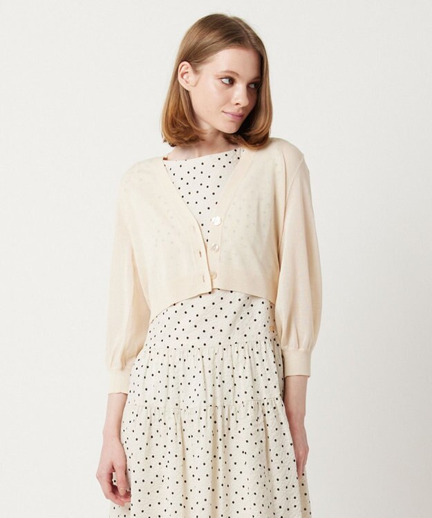 TOCCA 【洗える！】SHEER KNIT カーディガン ベージュ系