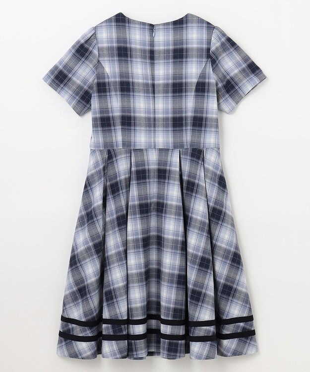 ANY KIDS ジャケット付き チェック ワンピース ネイビー