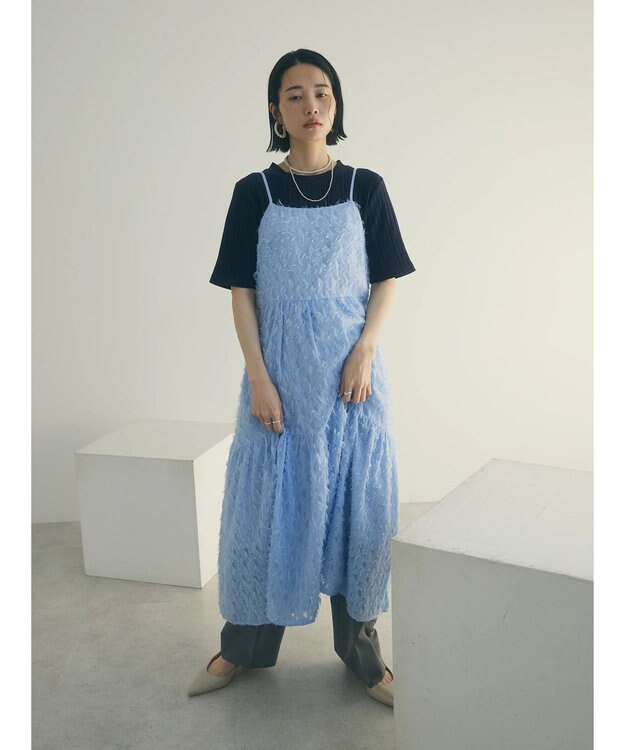 Green Parks armonia.フェザージャガードキャミワンピース Blue