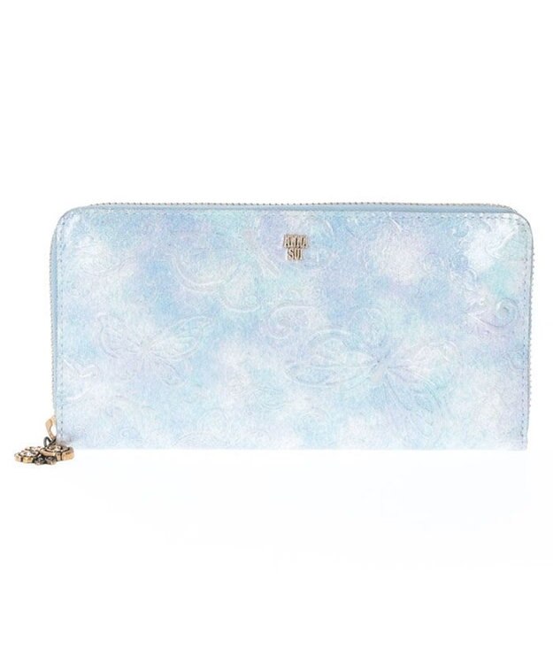 ANNA SUI パピヨン ラウンド長財布 ライトブルー