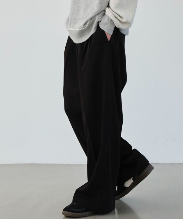 WEGO 【ユニセックス着用ITEM/SMLサイズ展開】バギースラックス ブラック