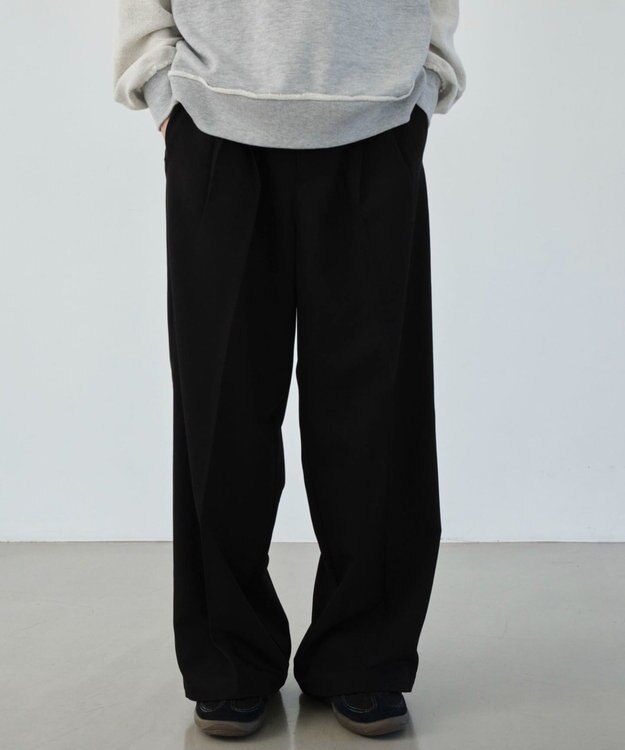 WEGO 【ユニセックス着用ITEM/SMLサイズ展開】バギースラックス ブラック