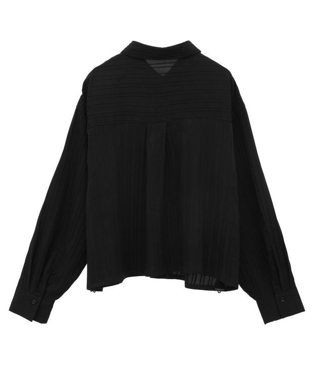 Green Parks サイドドロストショート丈シャツ（無地） Black