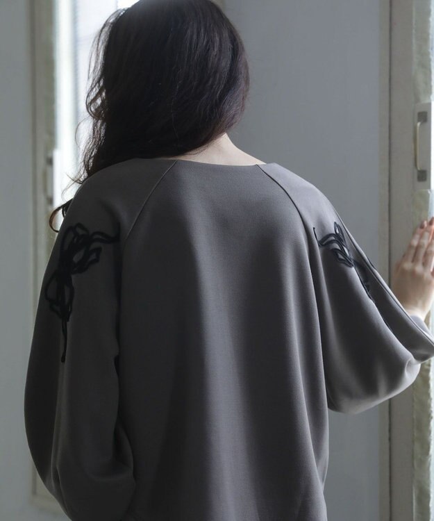 Green Parks ■ＥＳＣＡＲ　リボンコード刺繍プルオーバー Charcoal Gray