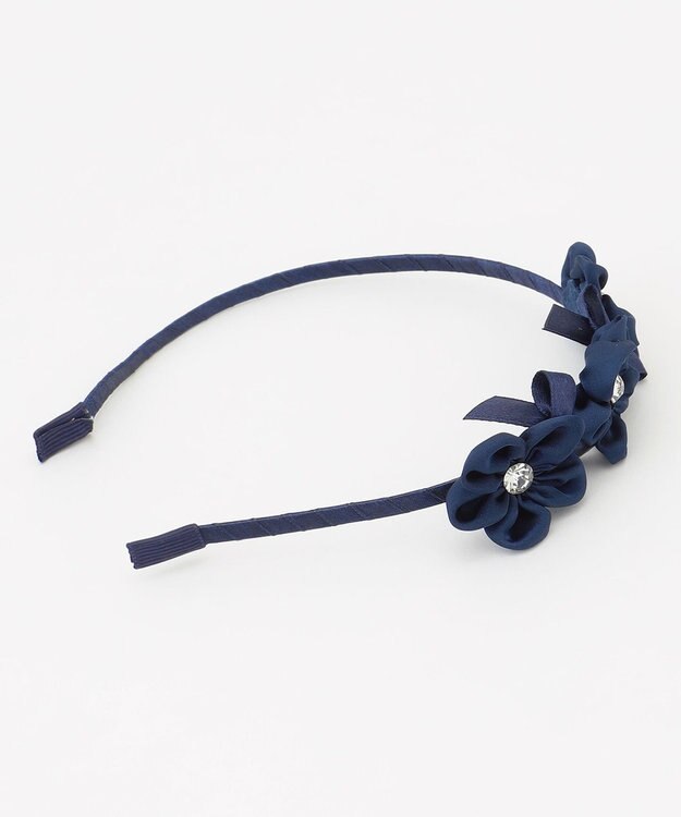 ANY KIDS お花×リボンカチューシャ ネイビー