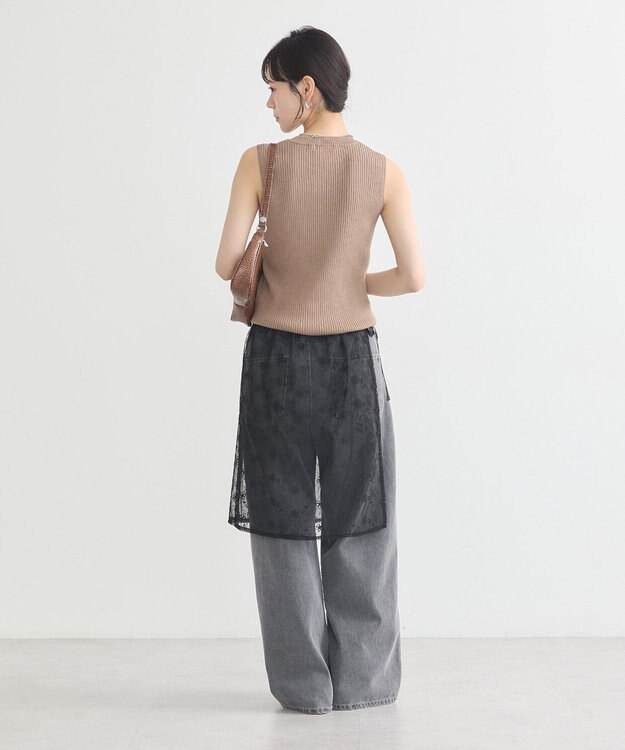 earth music&ecology ランダムリブノースリーブニット Mocha