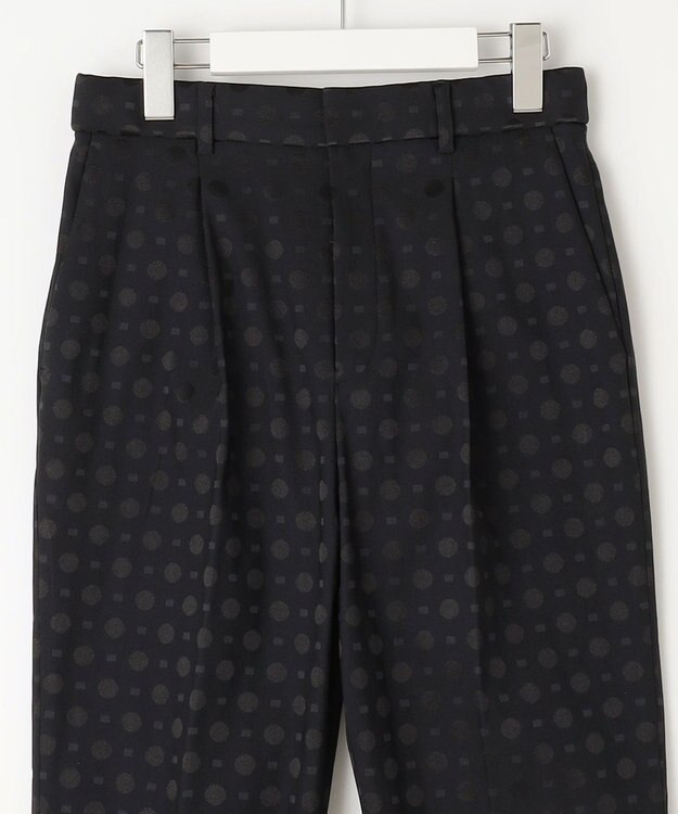 自由区 【洗える】ブライトドットジャガード テーパードパンツ ネイビー系7