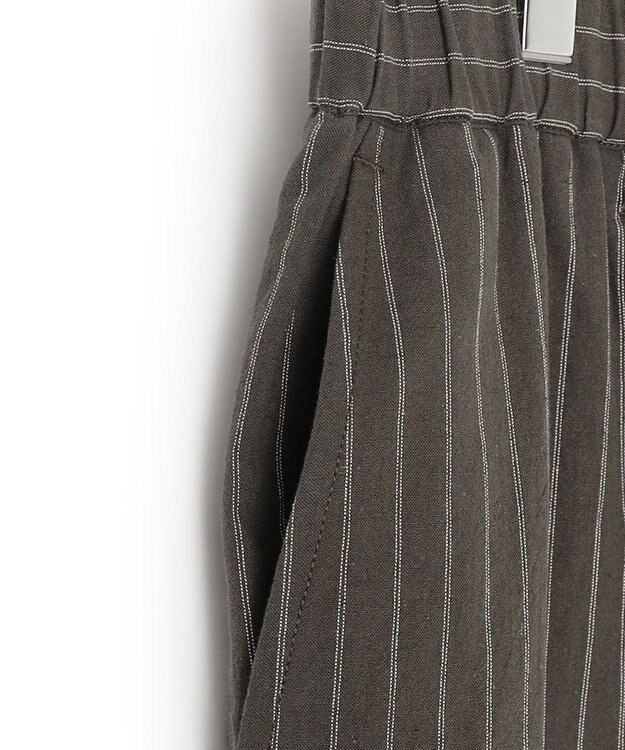 J.PRESS YORK STREET 【UNISEX】コットンリネンイージーストライプ パンツ グレー系1