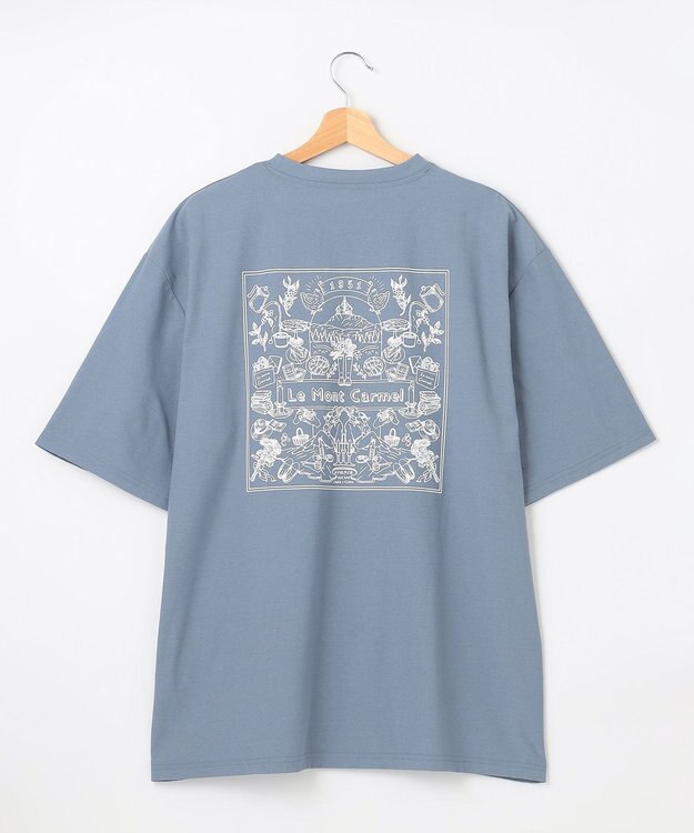 SHARE PARK MENS 【UVカット・吸水速乾・ストレッチ・軽量 】バンダナバックプリントＴシャツ ブルー系