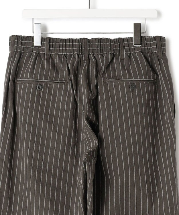 J.PRESS YORK STREET 【UNISEX】コットンリネンイージーストライプ パンツ グレー系1