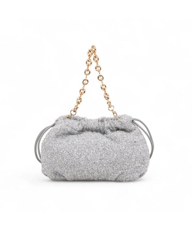 LANVIN en Bleu カレンデ 2WAYハンドバッグ ラメシルバー