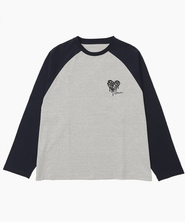 WEGO ラグランハートグラフィックT（LS） アッシュグレー