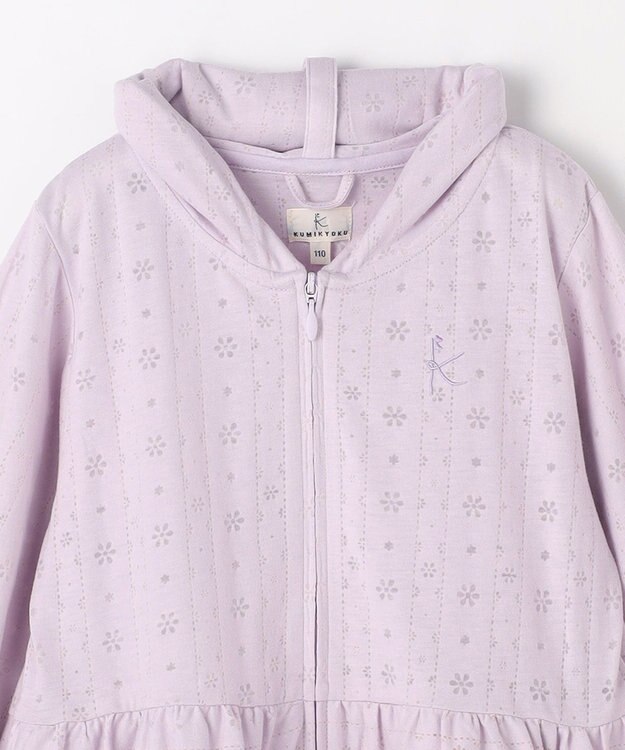 組曲 KIDS 【110-140㎝】 オパールレーシーパーカー ラベンダー