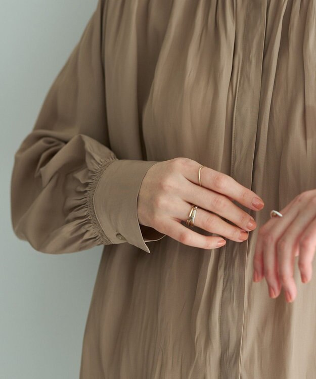 YECCA VECCA ギャザーブラウス Beige