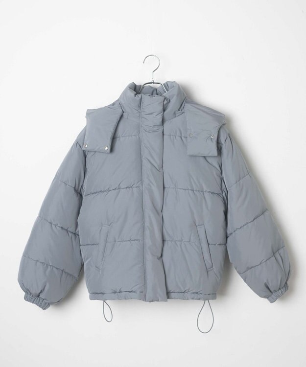 WEGO 【フード取り外し可能】2WAYパテッドジャケット グレー