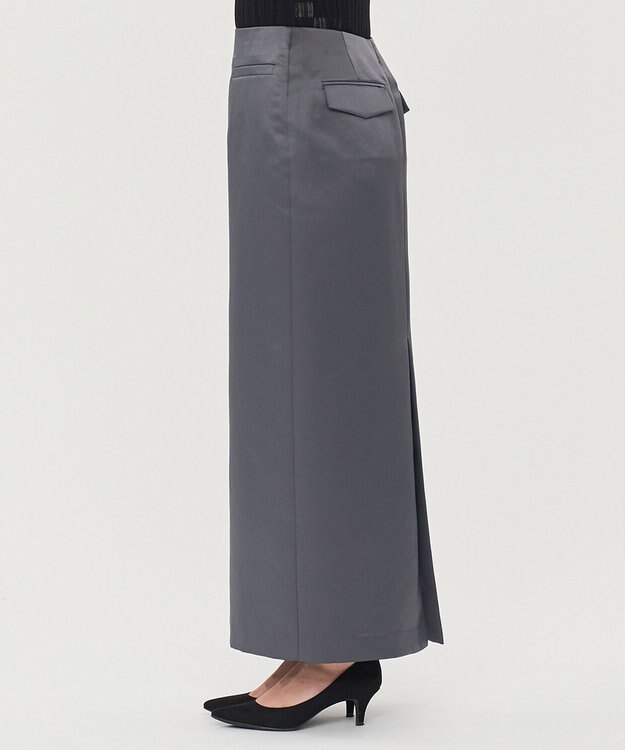 uncrave ラスターサテン スカート（uncrave WHITE） スレート