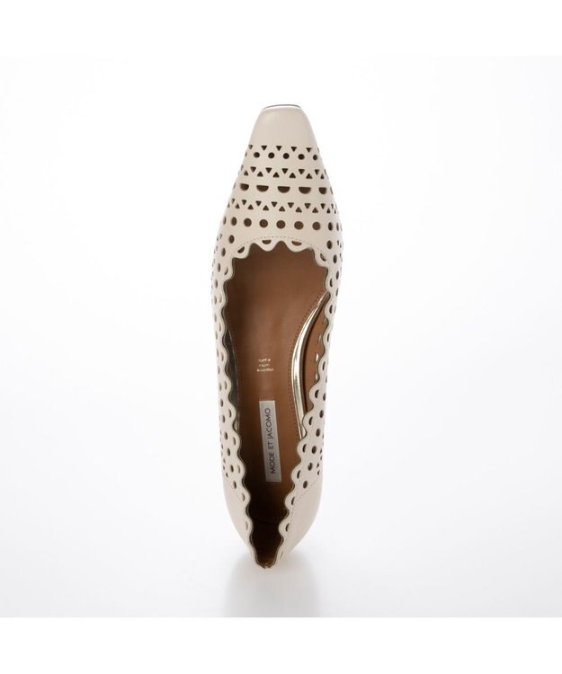 MODE ET JACOMO <MODE ET JACOMO>レーザーカットパンプス アイボリー