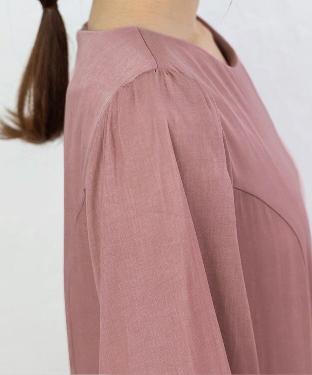 Tiaclasse 【洗える】ナローフレアパフスリーブワンピース ピンク