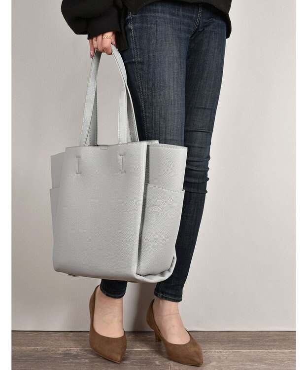 LA BAGAGERIE 【MONICA】収納いっぱいA4トート ライトグレー