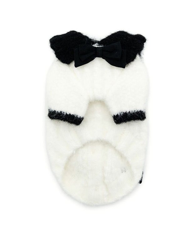 PET PARADISE cherircouture リボンニット 小型犬 ホワイト×ブラック