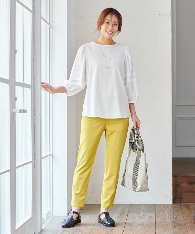 ANY 【UVカット/抗菌防臭/吸水速乾】エニィファンクション袖タックブラウス オフ