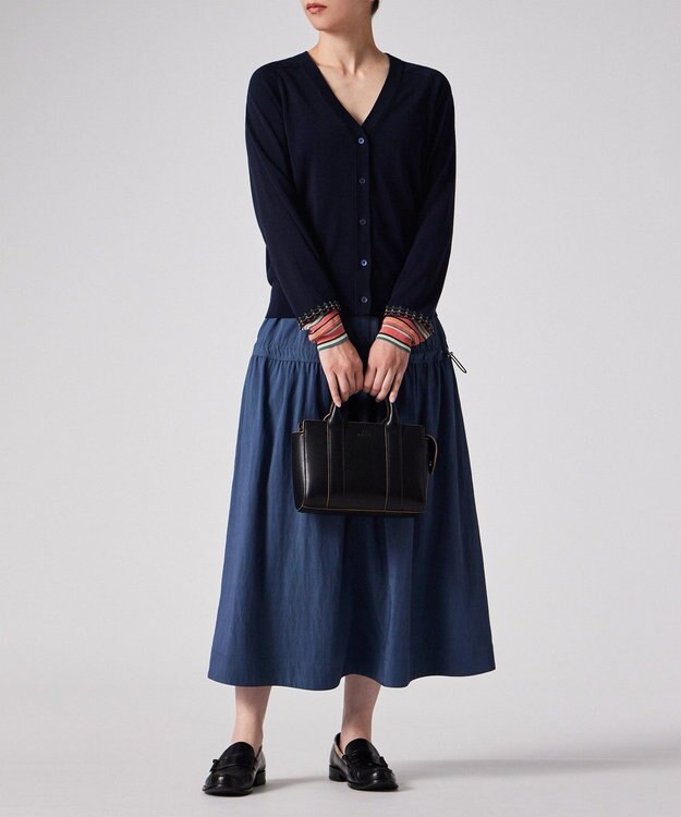 Paul Smith デザイン ステッチ Vネック カーディガン ネイビー