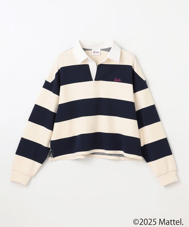 ANY 【Barbie(TM)】ラガーシャツ ネイビーボーダー