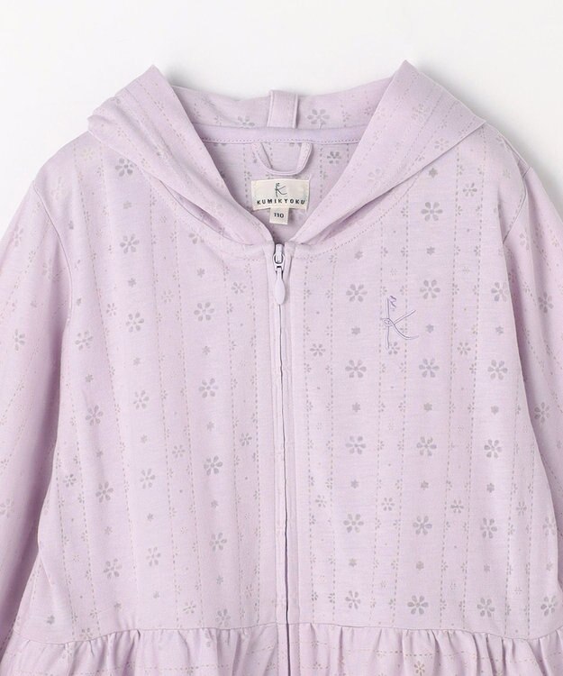 組曲 KIDS 【110-140㎝】 オパールレーシーパーカー ラベンダー