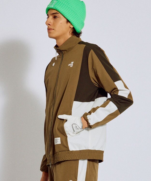 PW CIRCULUS 【ストレッチ素材】【MEN】トラックジャケット ゴルフ カーキ系