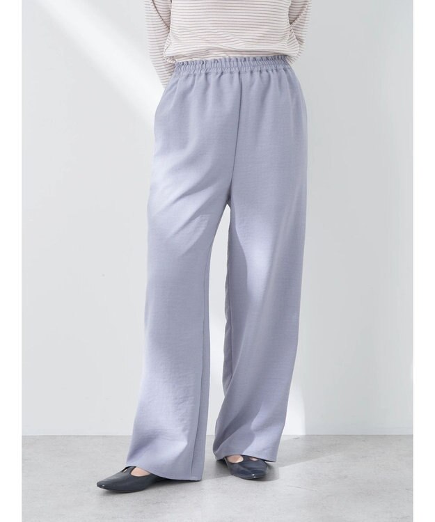 earth music&ecology ギャザーパンツ Grayish Blue