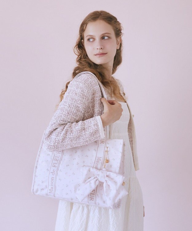Maison de FLEUR ピンクマニアリボンポーチチャーム Pink