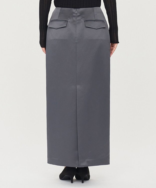 uncrave ラスターサテン スカート（uncrave WHITE） スレート