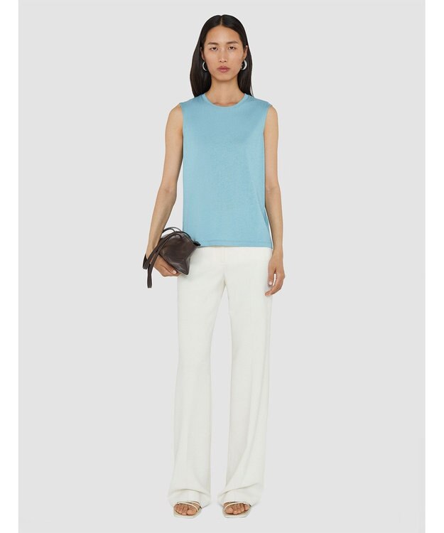 JOSEPH 【洗える】コットンシルク　ジャージータンクトップ Lagoon