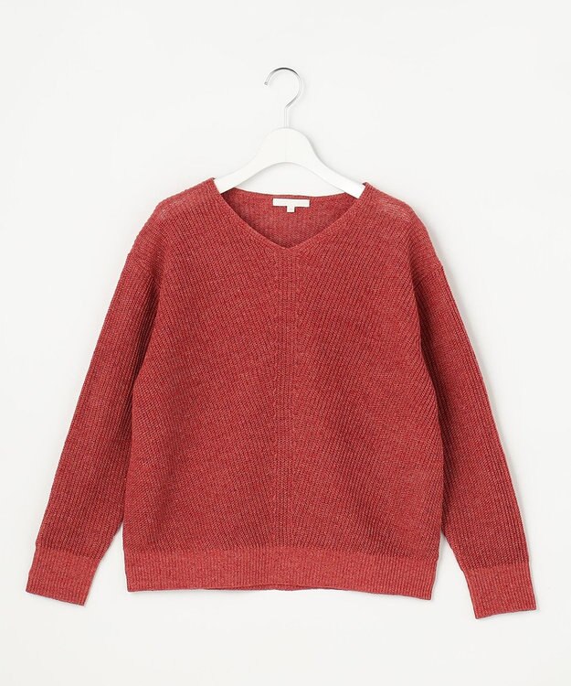 自由区 リネンミドルゲージプルオーバー ニット ピンク